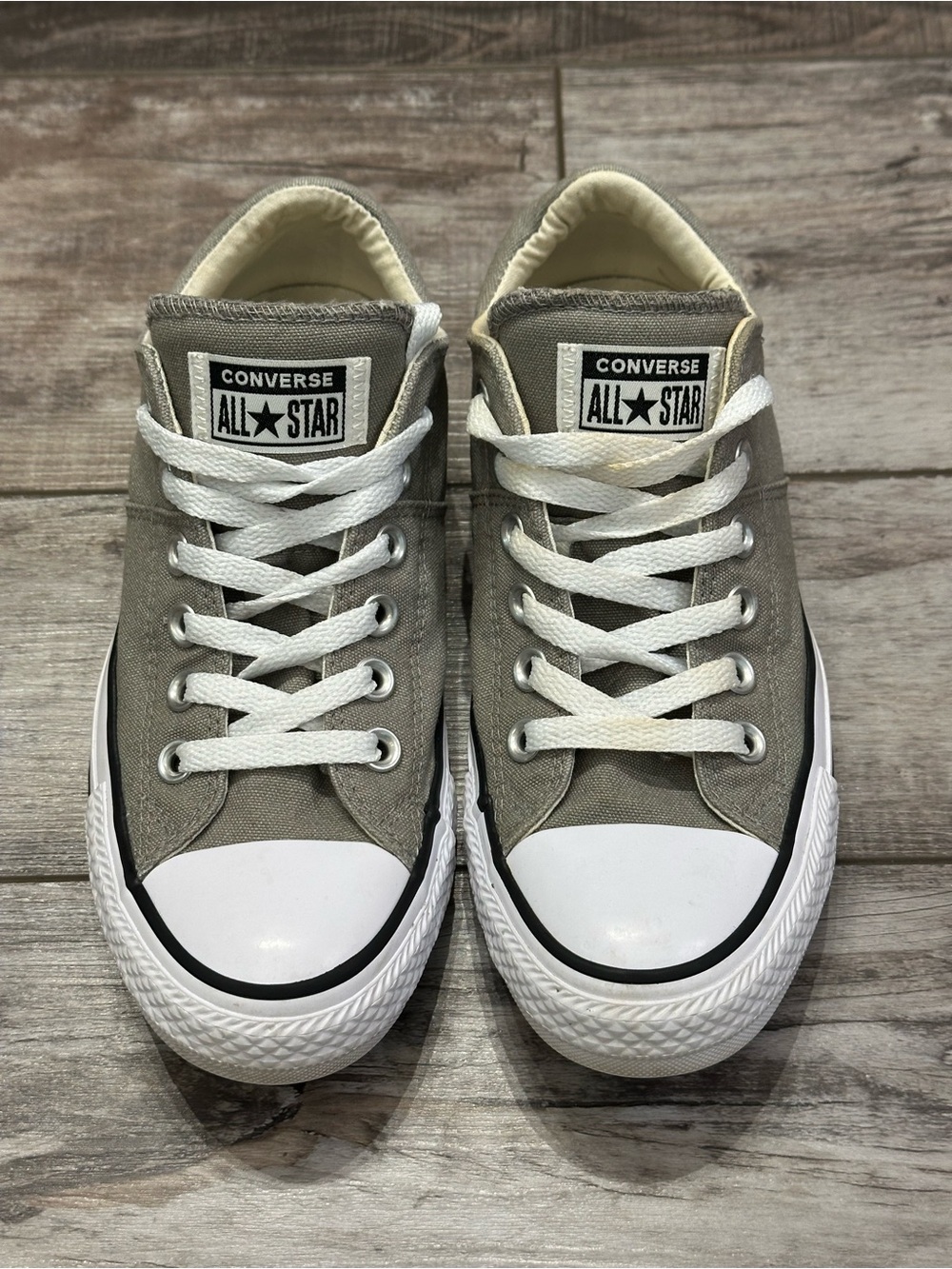 Converse Low Top Sneakers in Khaki with White Accents